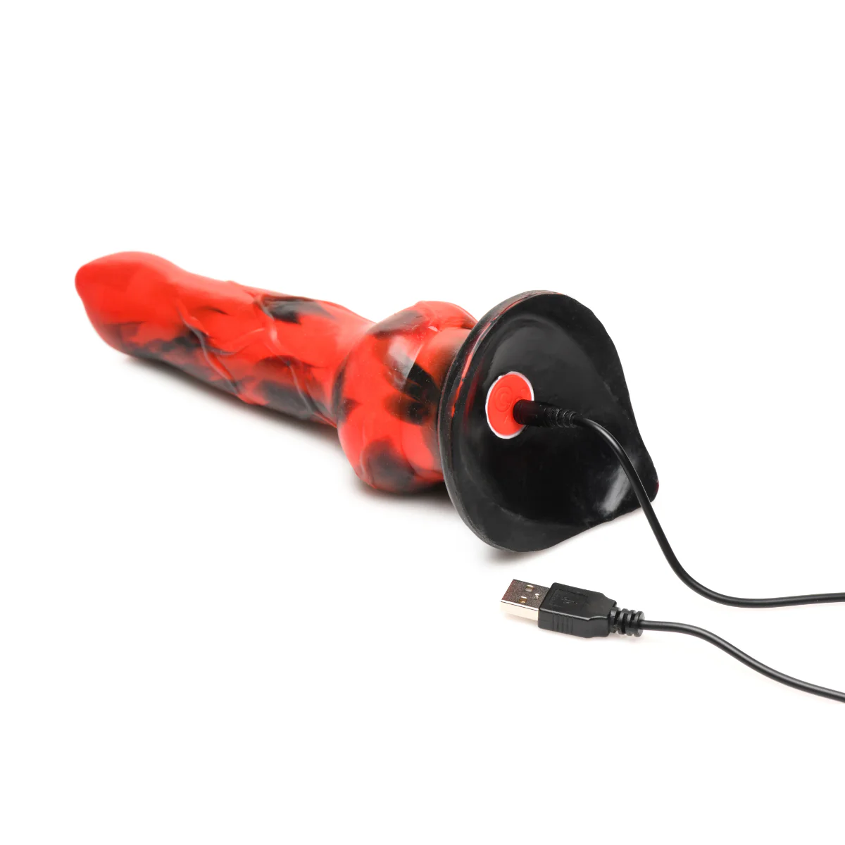 Creature Cocks Vibra Beast Vibrating Silicone Dildo Black Red - Image 7
