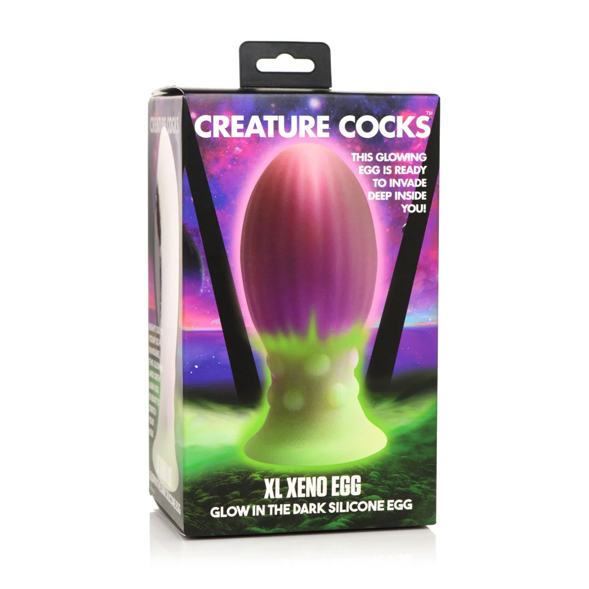 Creature Cocks XL Xeno Egg Glow In The Dark Silicone Butt Plug Pink - Image 2