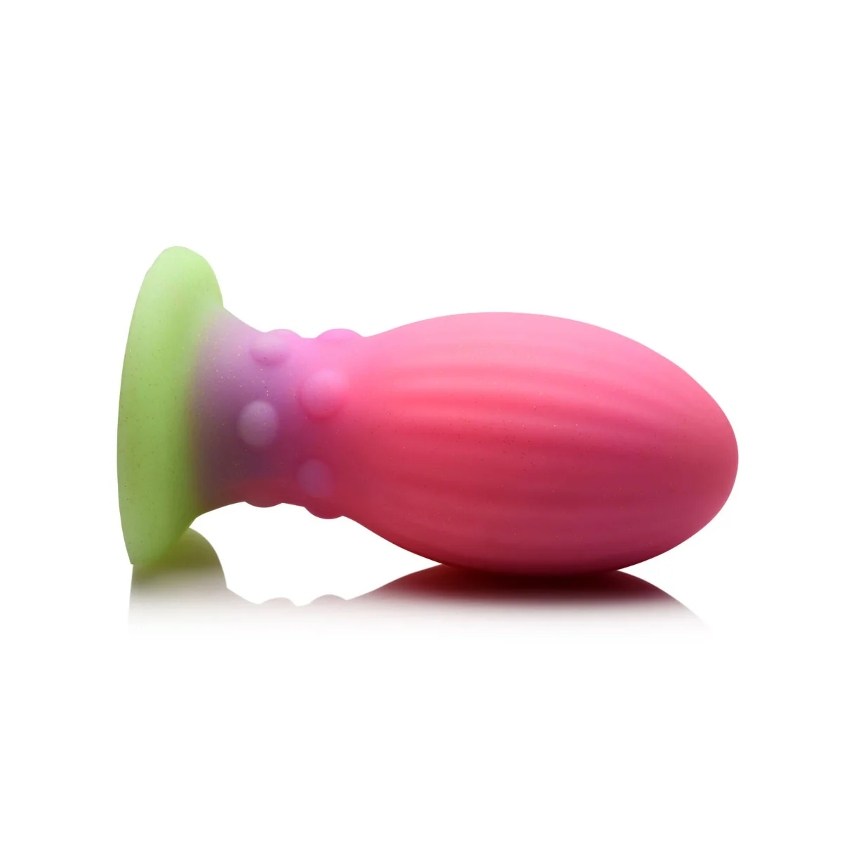 Creature Cocks XL Xeno Egg Glow In The Dark Silicone Butt Plug Pink - Image 3