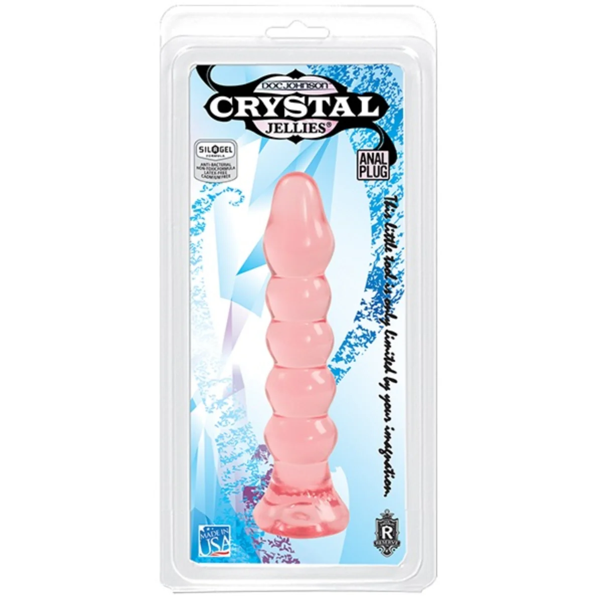 Crystal Jellies Anal Butt Plug Pink 5 Inch - Image 2