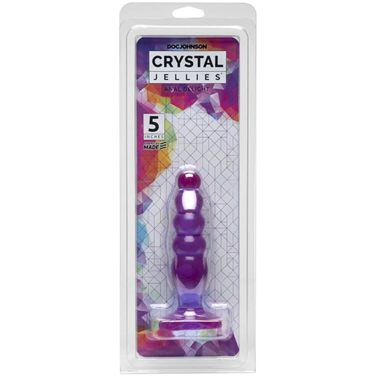 Crystal Jellies Anal Delight Butt Plug Purple 5 Inch - Image 2