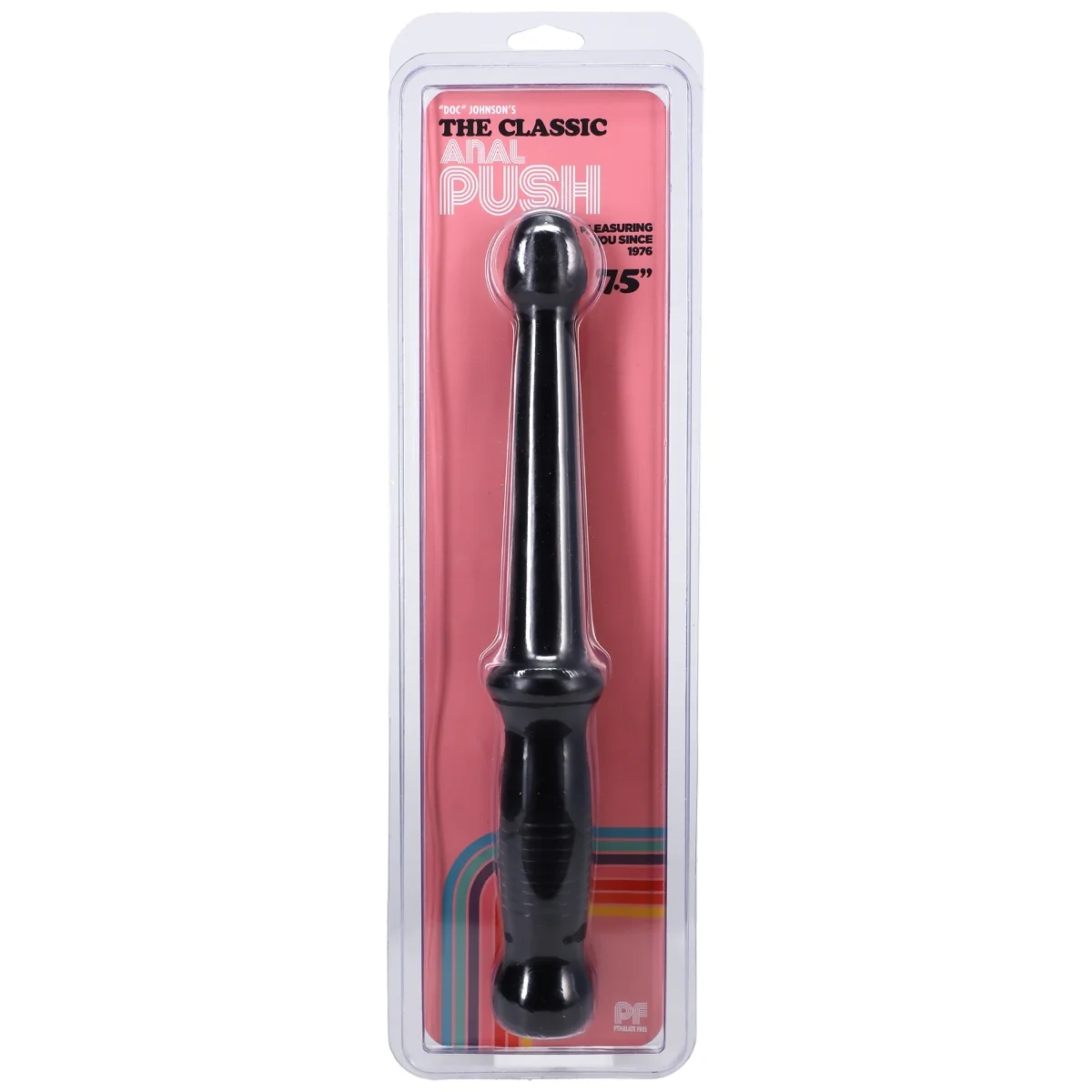 Doc Johnson Anal Push Dildo With Handle Black 7.5 Inch - Image 2