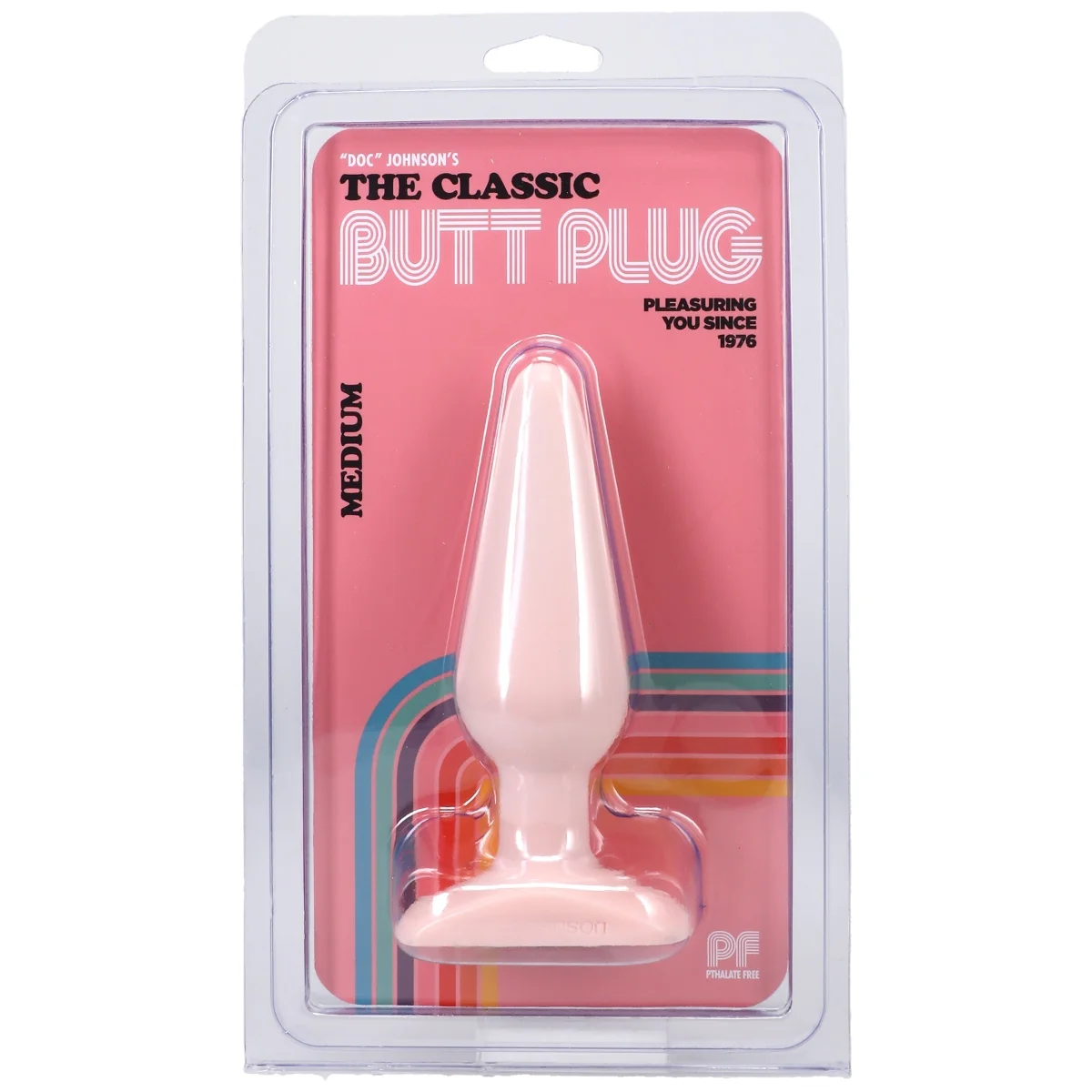 Doc Johnson Classic Butt Plug Smooth Pink Medium - Image 2