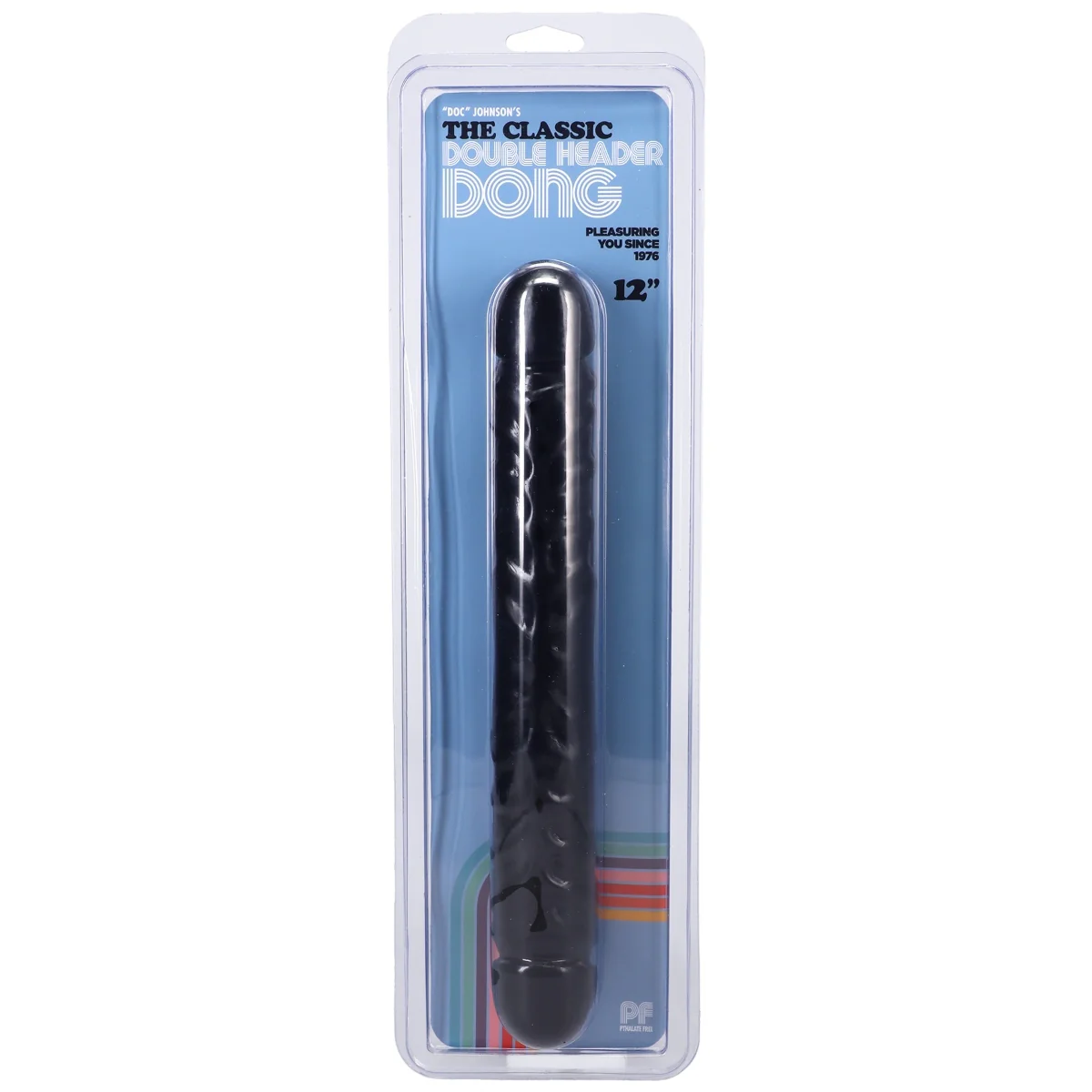 Doc Johnson Jr. Veined Double Ended Dildo Black 12 Inch - Image 2