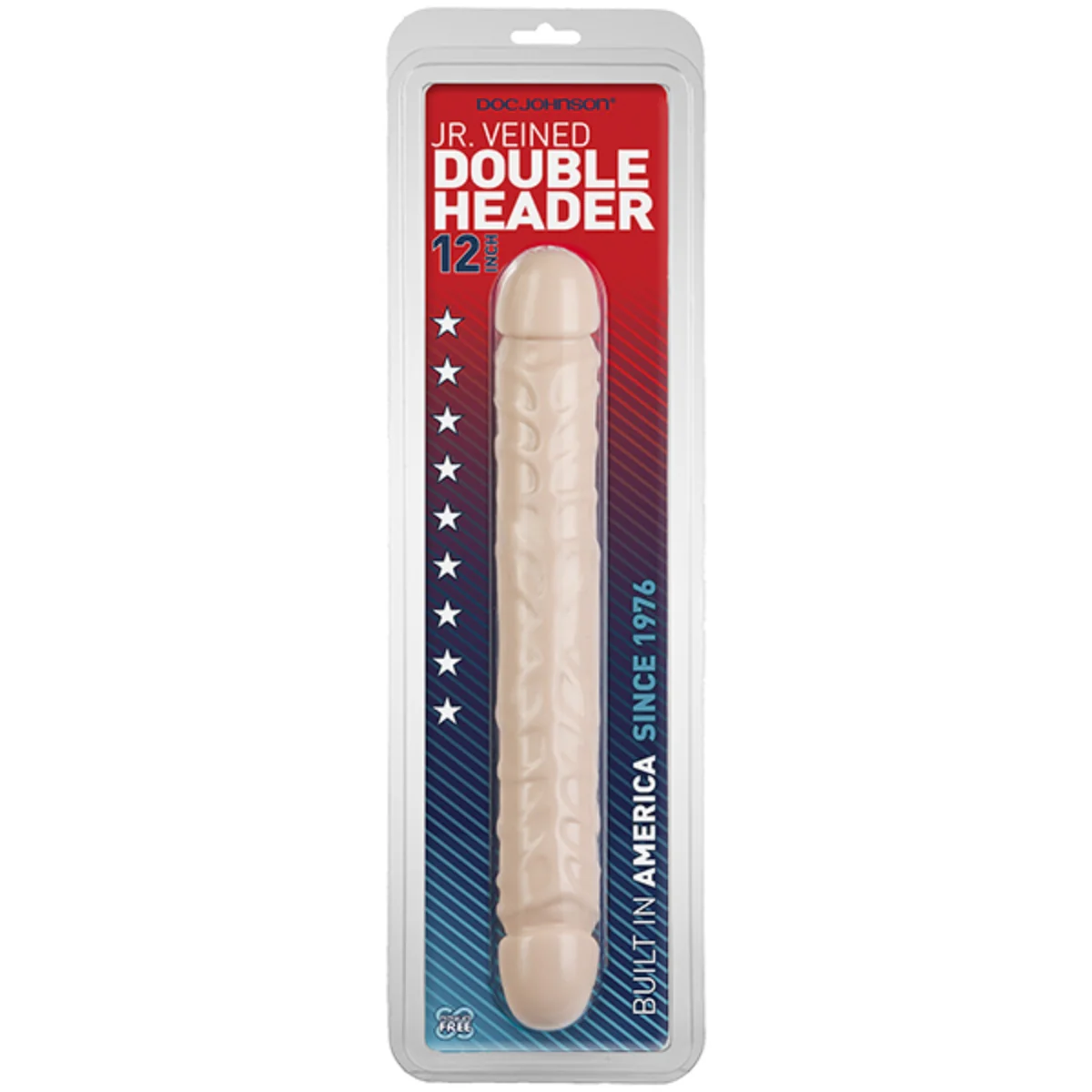 Doc Johnson Jr. Veined Double Ended Dildo Pink 12 Inch - Image 2