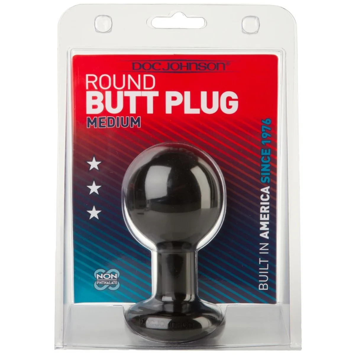 Doc Johnson Round Butt Plug Black Medium - Image 2