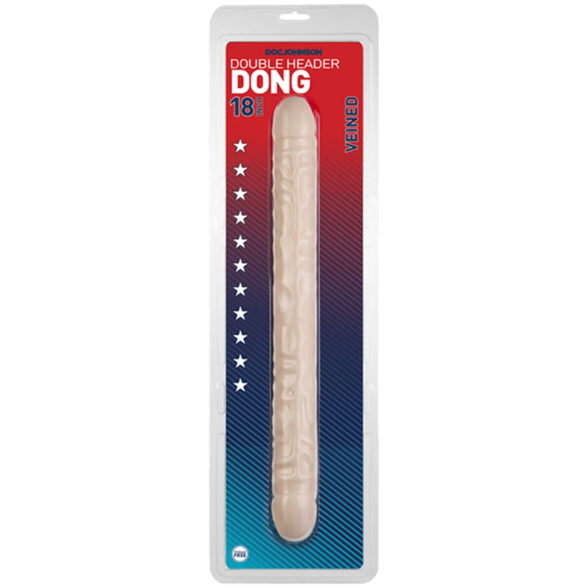 Doc Johnson Veined Doubled Ended Dong Pink 18 Inch - Image 2