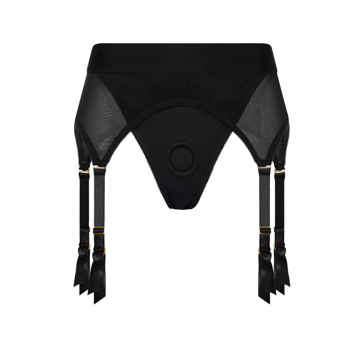 Dreamtoys Bold Vail Strap On Garter Thong With Dildo Black - Image 7