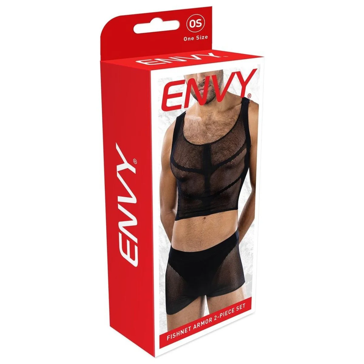 Envy Fishnet Armor 2 Piece Crop Top & Shorts Set Black One Size - Image 2