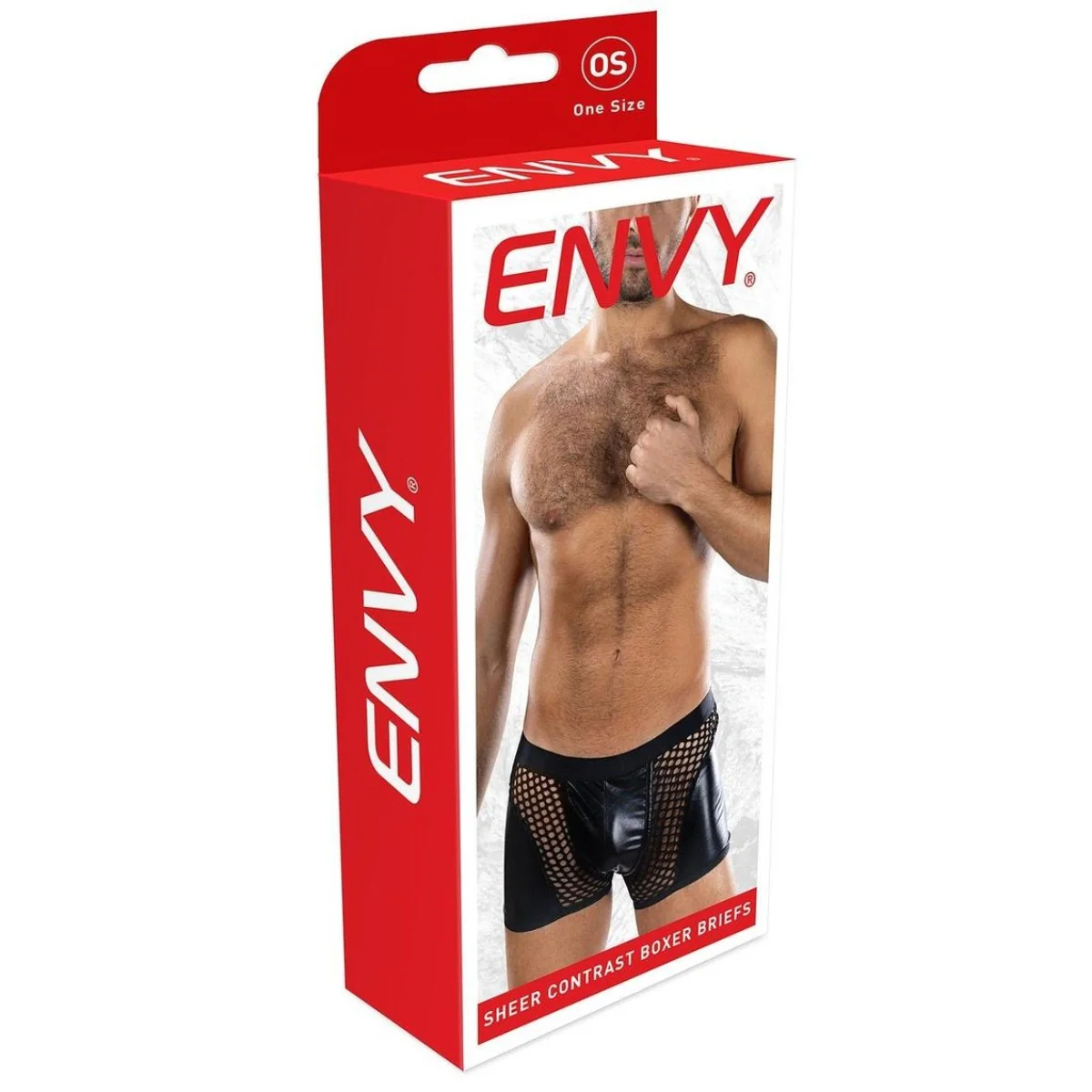 Envy Sheer Contrast Boxer Brief Black One Size - Image 2