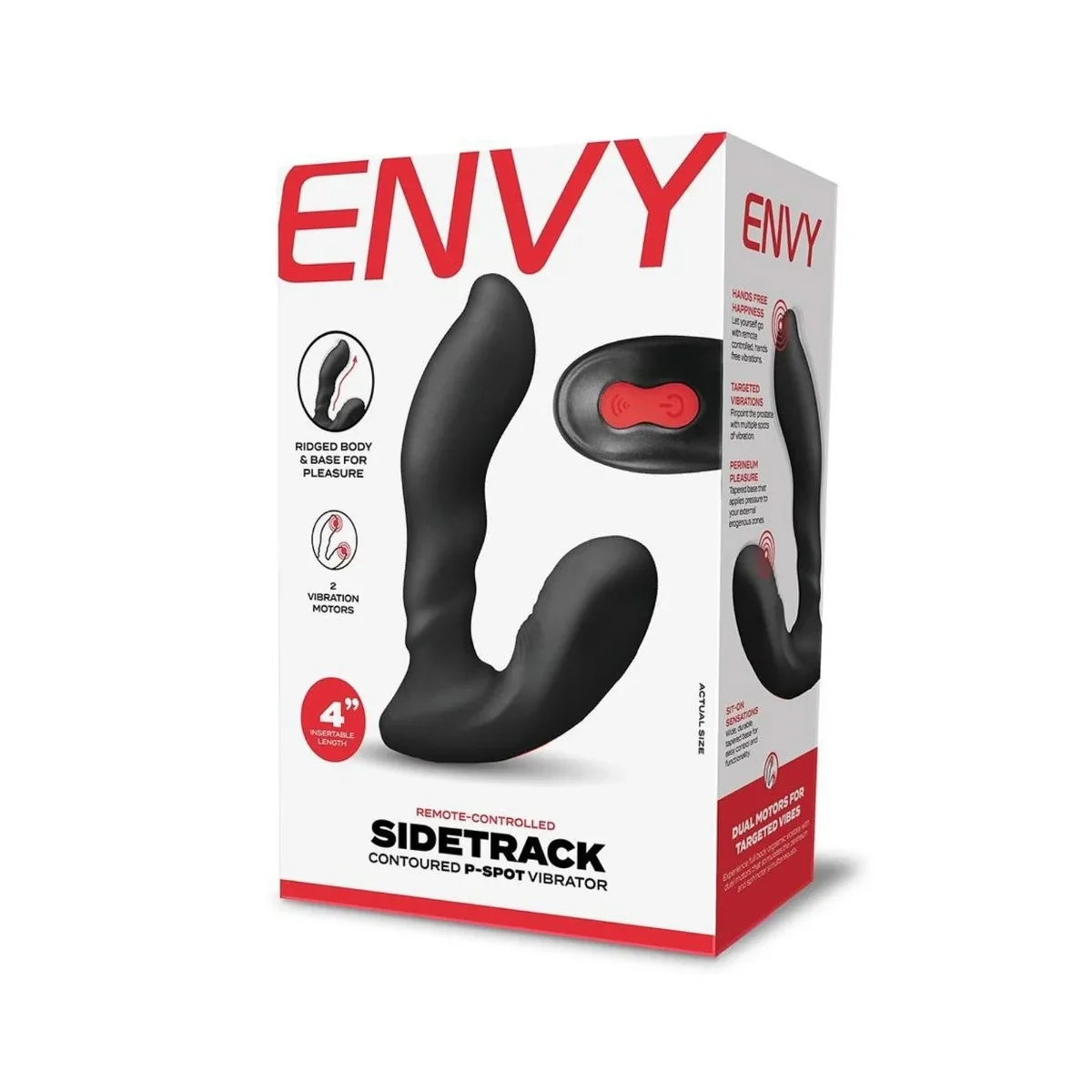 Envy Sidetrack Contoured P-Spot Vibrating Prostate Massager Black - Image 2