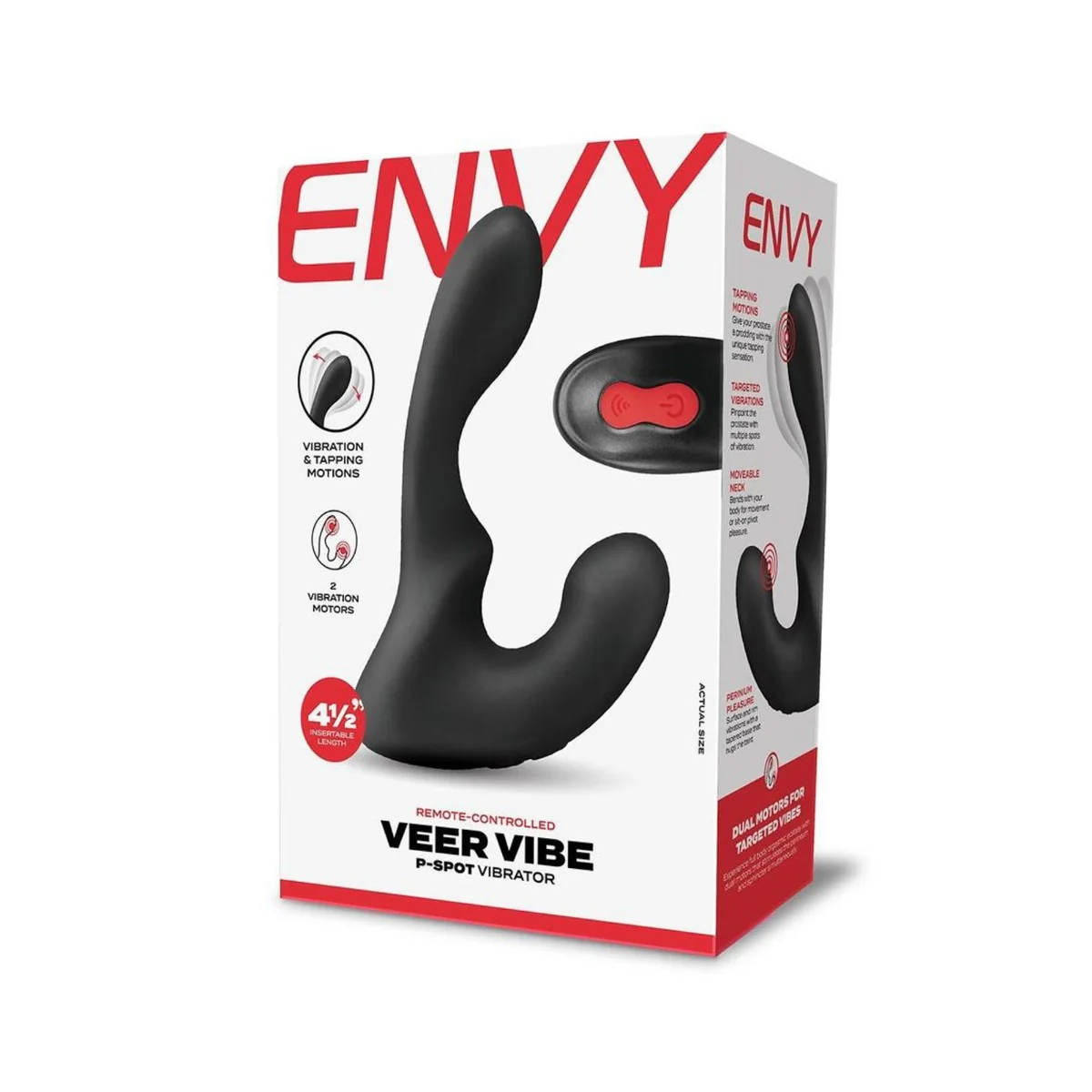 Envy Veer Prostate Vibe P-Spot Vibrator With Remote Control Black - Image 2
