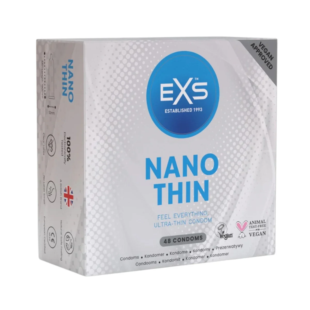 EXS Nano Thin Vegan Condoms 48 Pack