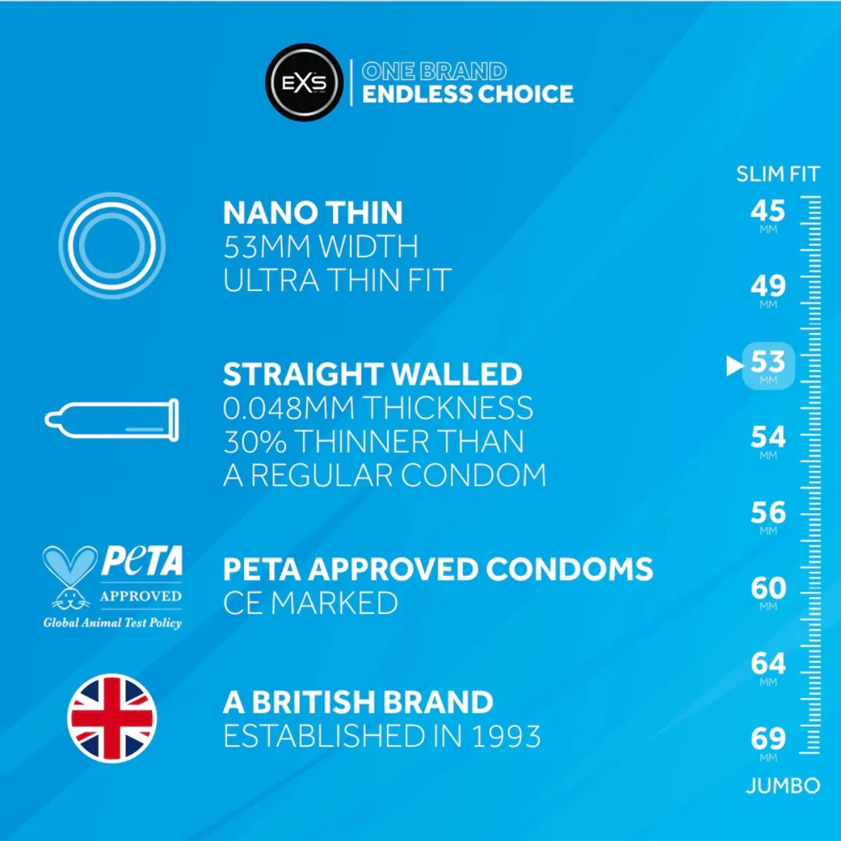 EXS Nano Thin Vegan Condoms 48 Pack - Image 2