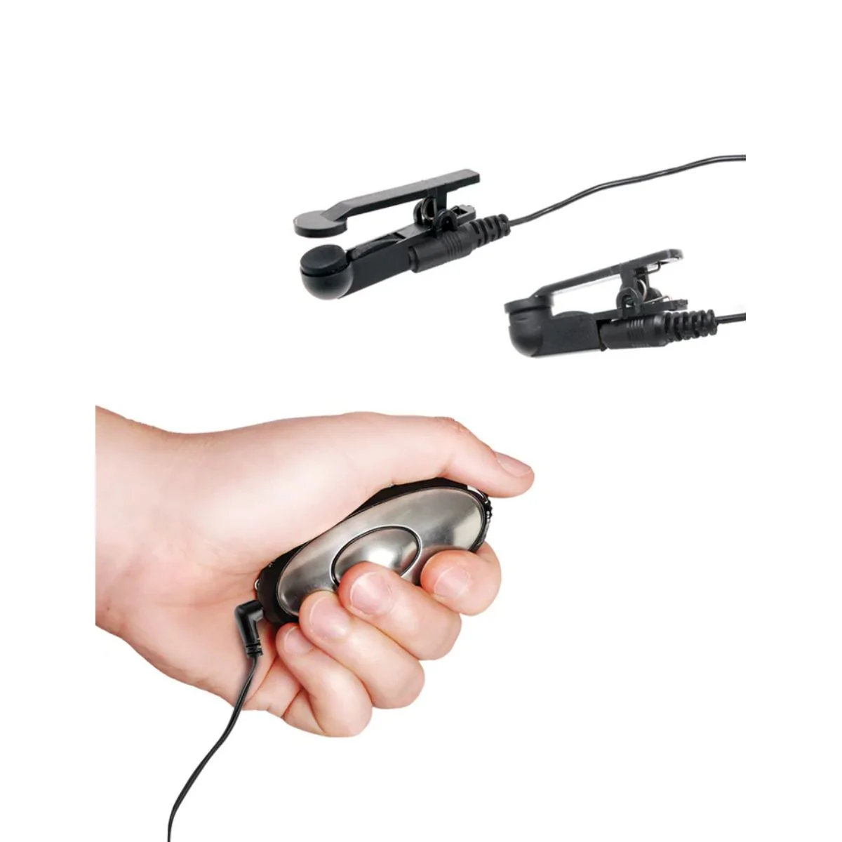 Fetish Fantasy Series Shock Therapy Nipple Clamps Black Silver - Image 3
