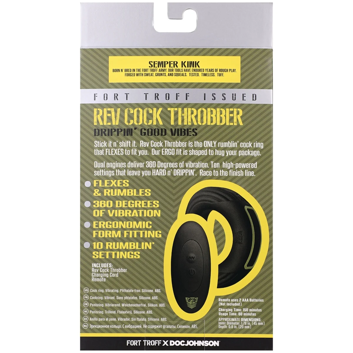Fort Troff Rev Cock Throbber Vibrating Cock Ring 45mm Black - Image 6
