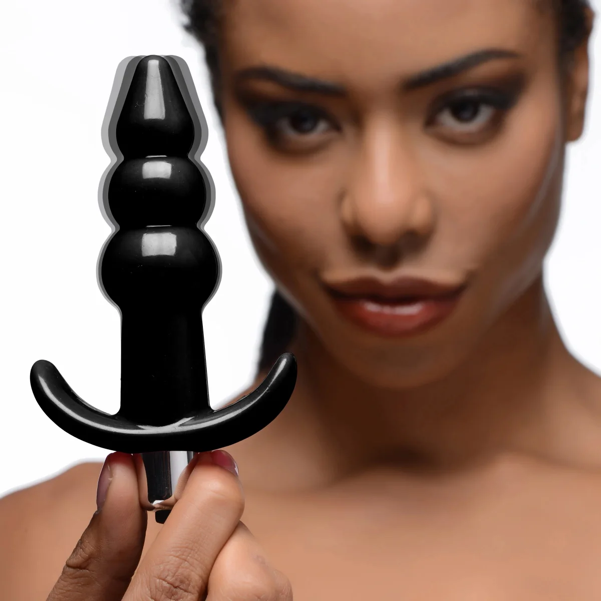 Frisky Bubbling Noir Ribbed Butt Plug Black - Image 5
