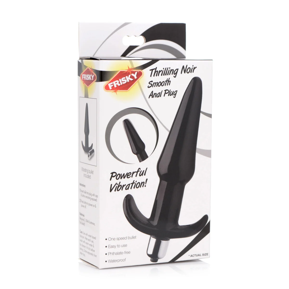 Frisky Thrilling Noir Smooth Butt Plug Black - Image 2