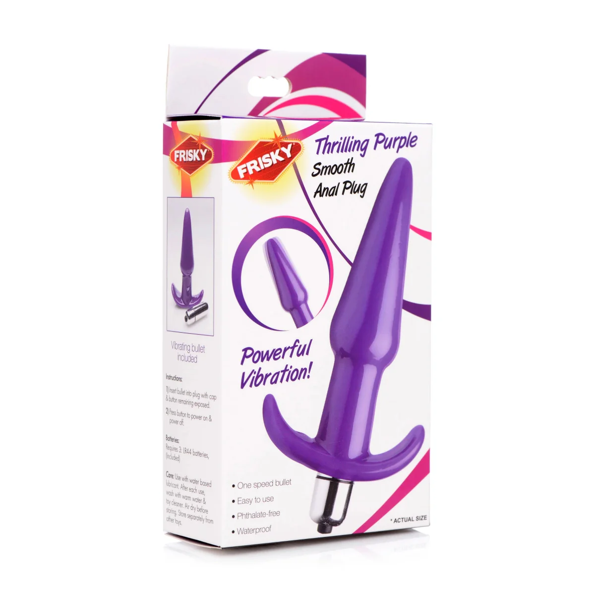 Frisky Thrilling Smooth Butt Plug Purple - Image 2