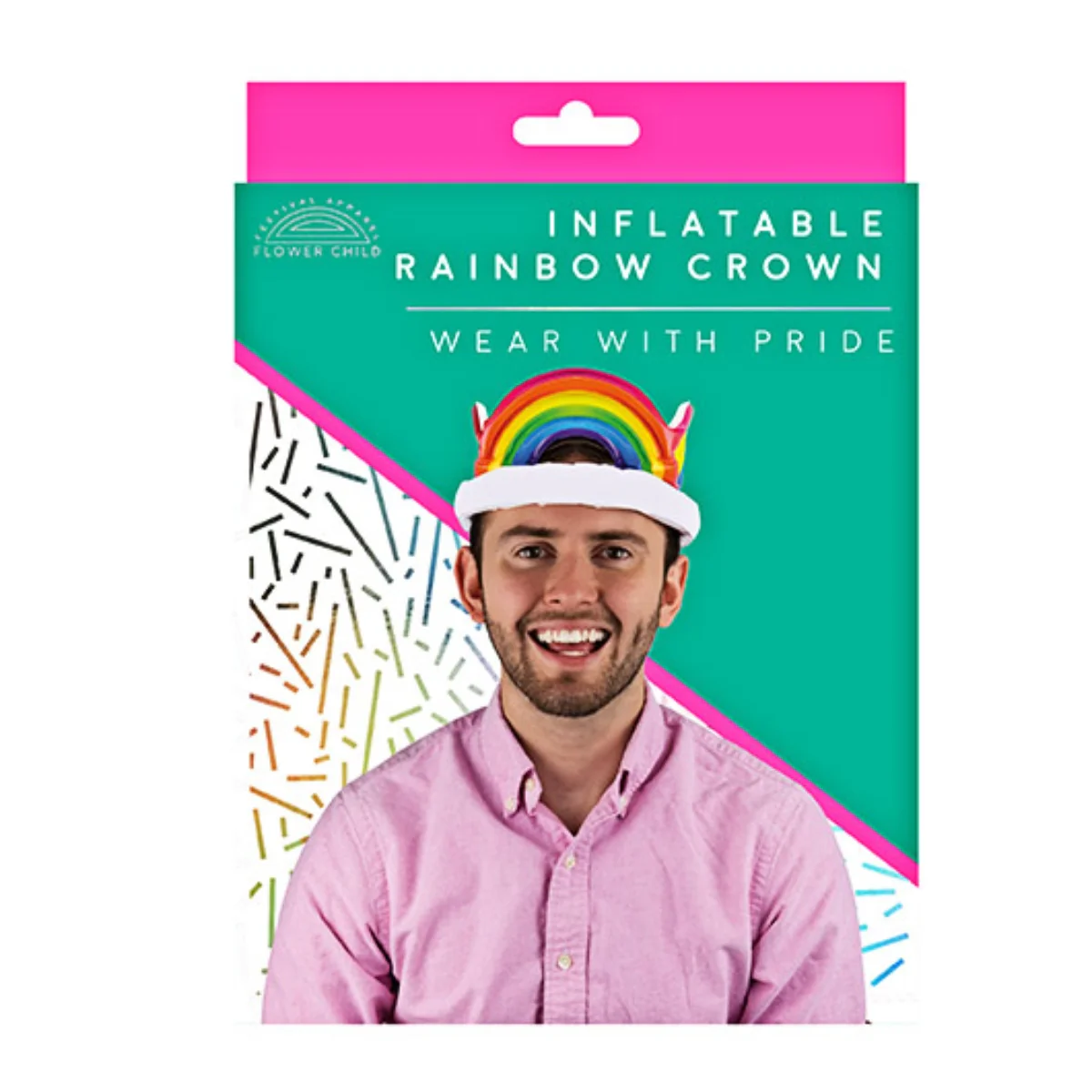 Gift Republic Inflatable Rainbow Crown - Image 2