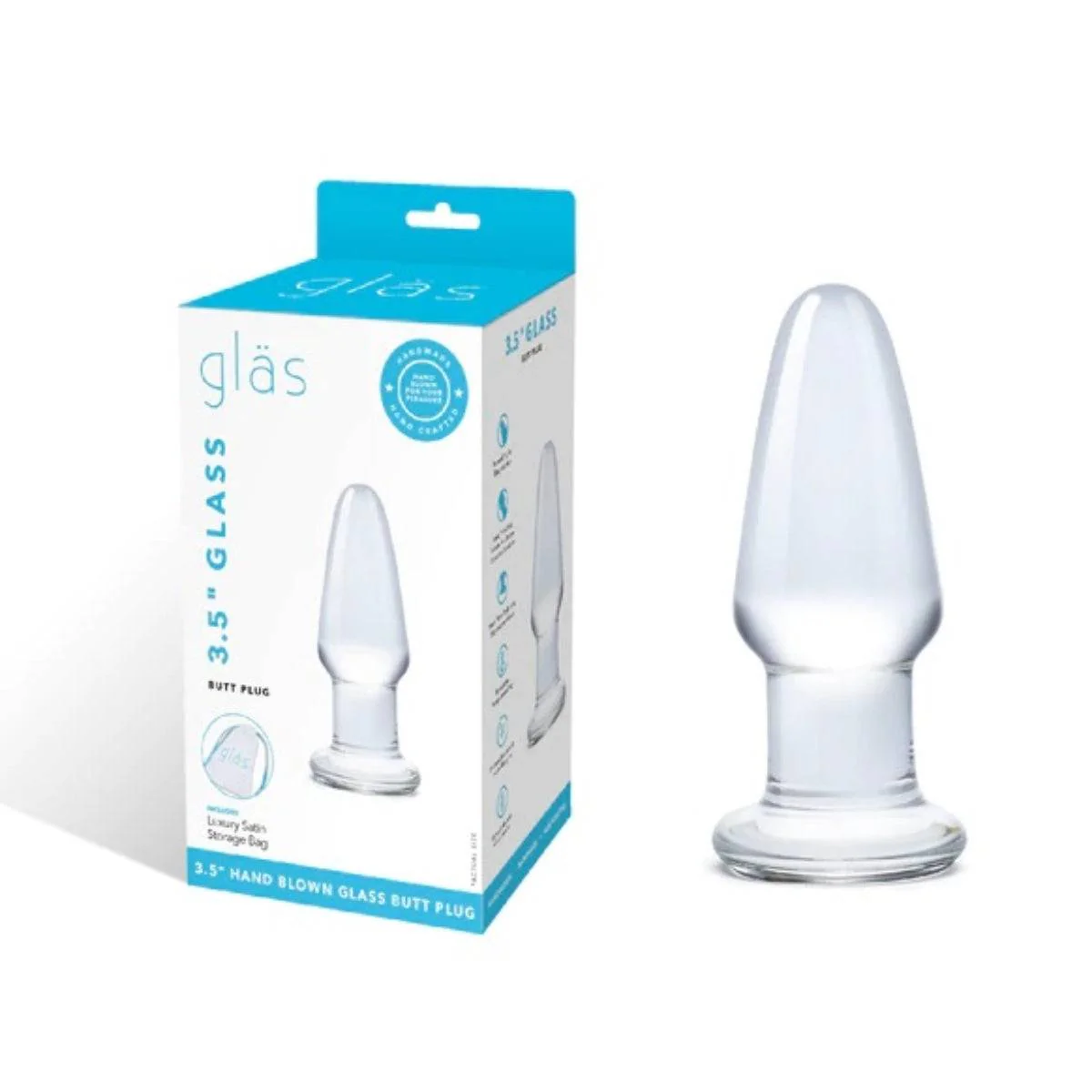 Glas Butt Plug Clear 3.5 Inch - Image 2