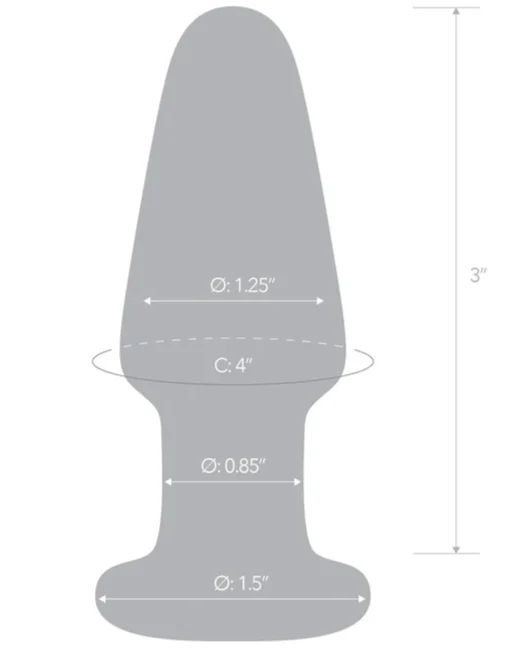 Glas Butt Plug Clear 3.5 Inch - Image 3