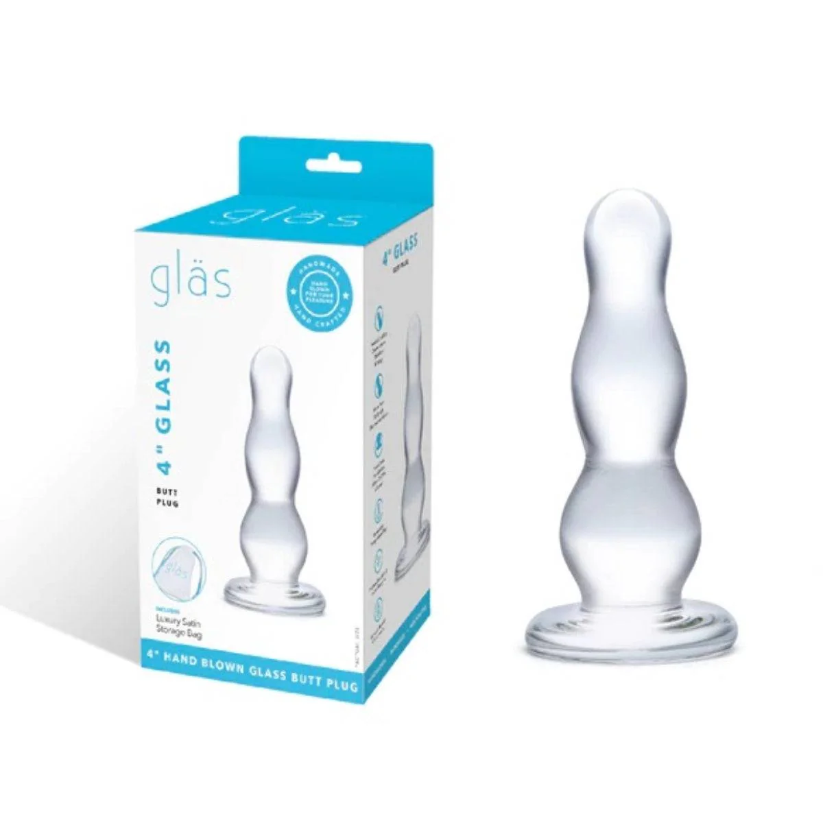 Glas Butt Plug Clear 4 Inch - Image 2