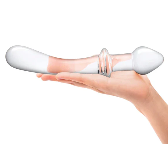 Glas Classic Curved Dual Ended Dildo Clear 9 Inch - Image 4