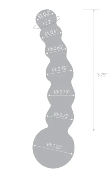 Glas Curved Glass Beaded Dildo Clear 5 Inch - Image 3