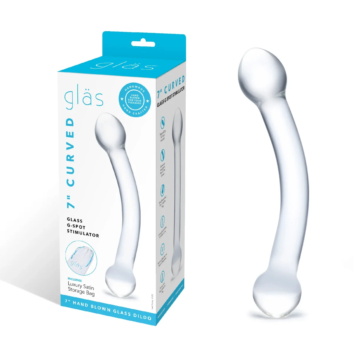 Glas Curved Glass G-Spot Stimulator Clear 7 Inch - Image 2