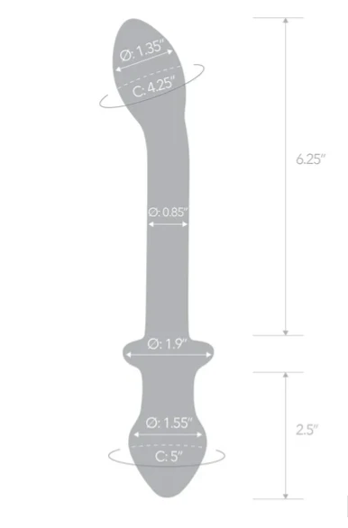 Glas Double Play Dual Ended Dildo Clear Blue 9.5 Inch - Image 3