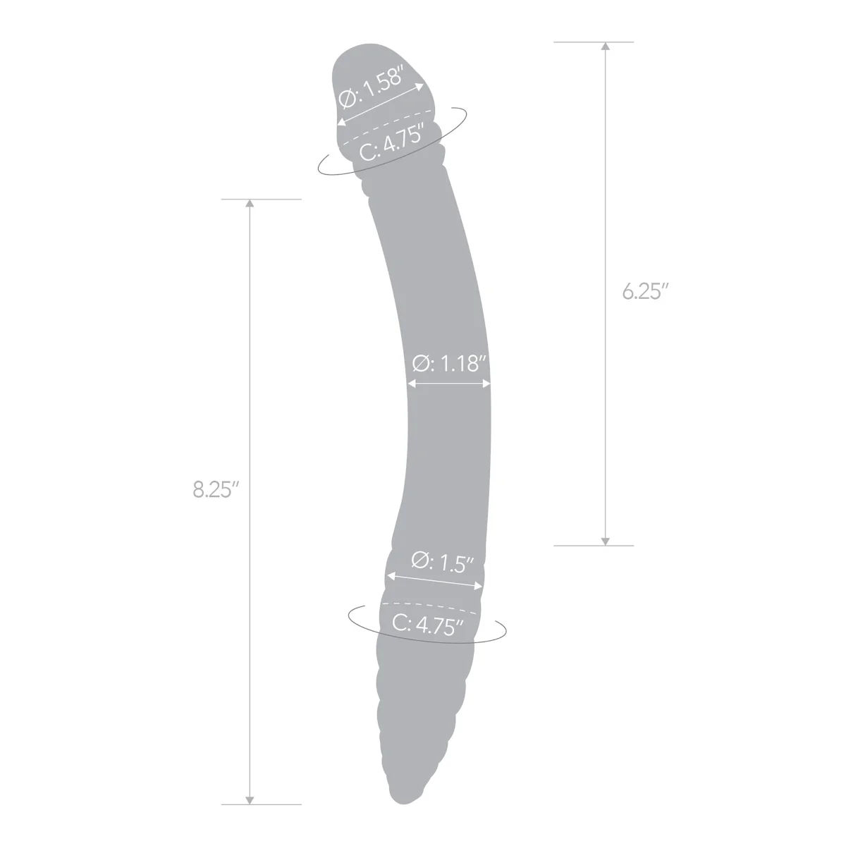 Glas Double Sided Glass Dildo Blue 11 Inch - Image 3