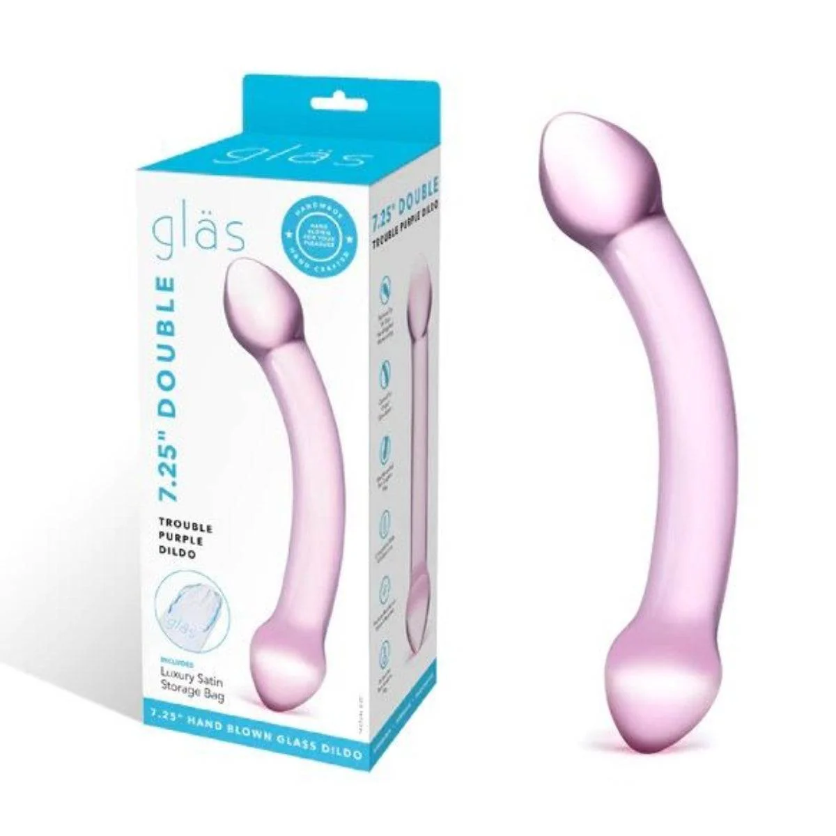 Glas Double Trouble Dildo Purple 7.25 Inch - Image 2