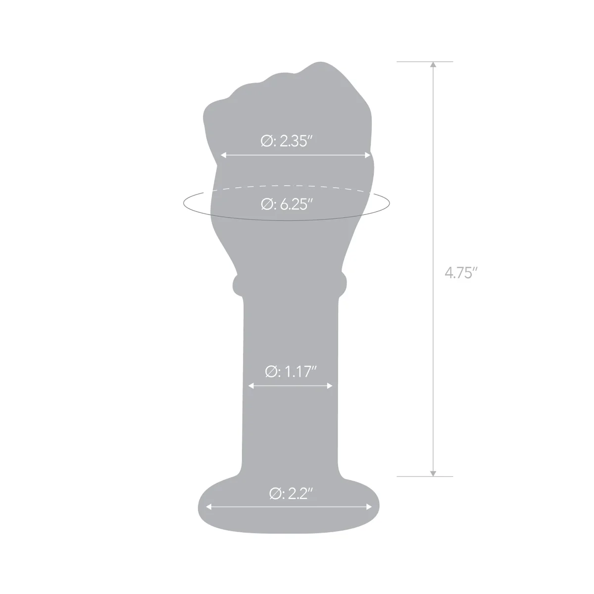 Glas Fist Glass Butt Plug Clear 5 Inch - Image 3