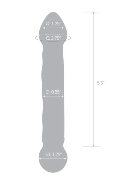 Glas Full Tip Textured Glass Dildo Blue 6.5 Inch - Image 3