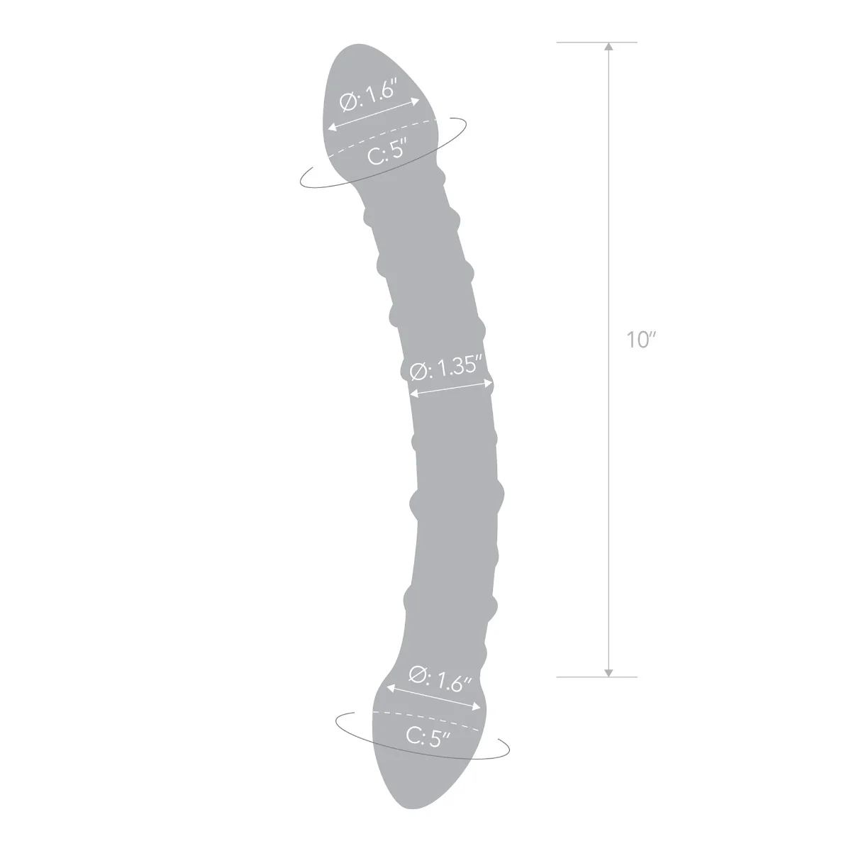 Glas Girthy Double Trouble Glass Dildo Clear 12 Inch - Image 3
