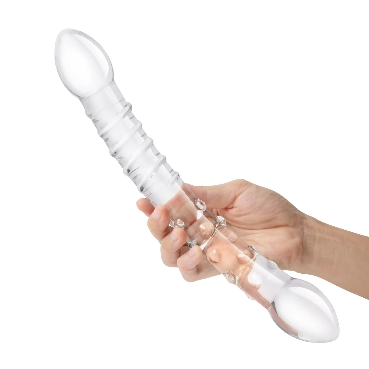 Glas Girthy Double Trouble Glass Dildo Clear 12 Inch - Image 5