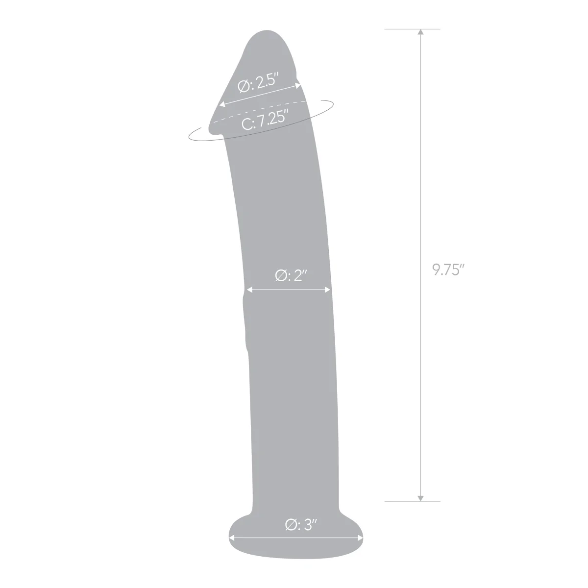 Glas Glass Dildo With Veins & Flat Base Clear 12 Inch - Image 3