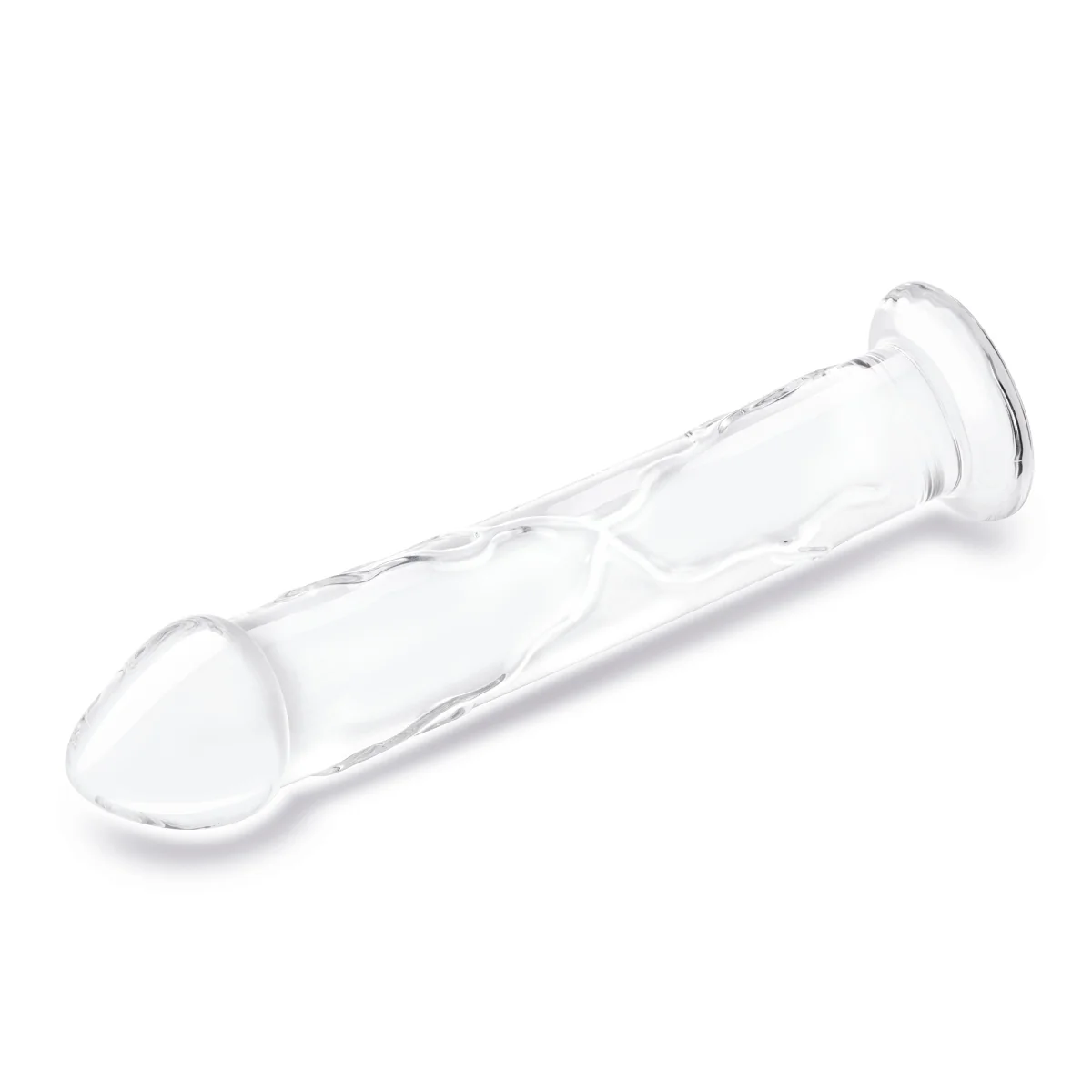 Glas Glass Dildo With Veins & Flat Base Clear 12 Inch - Image 4