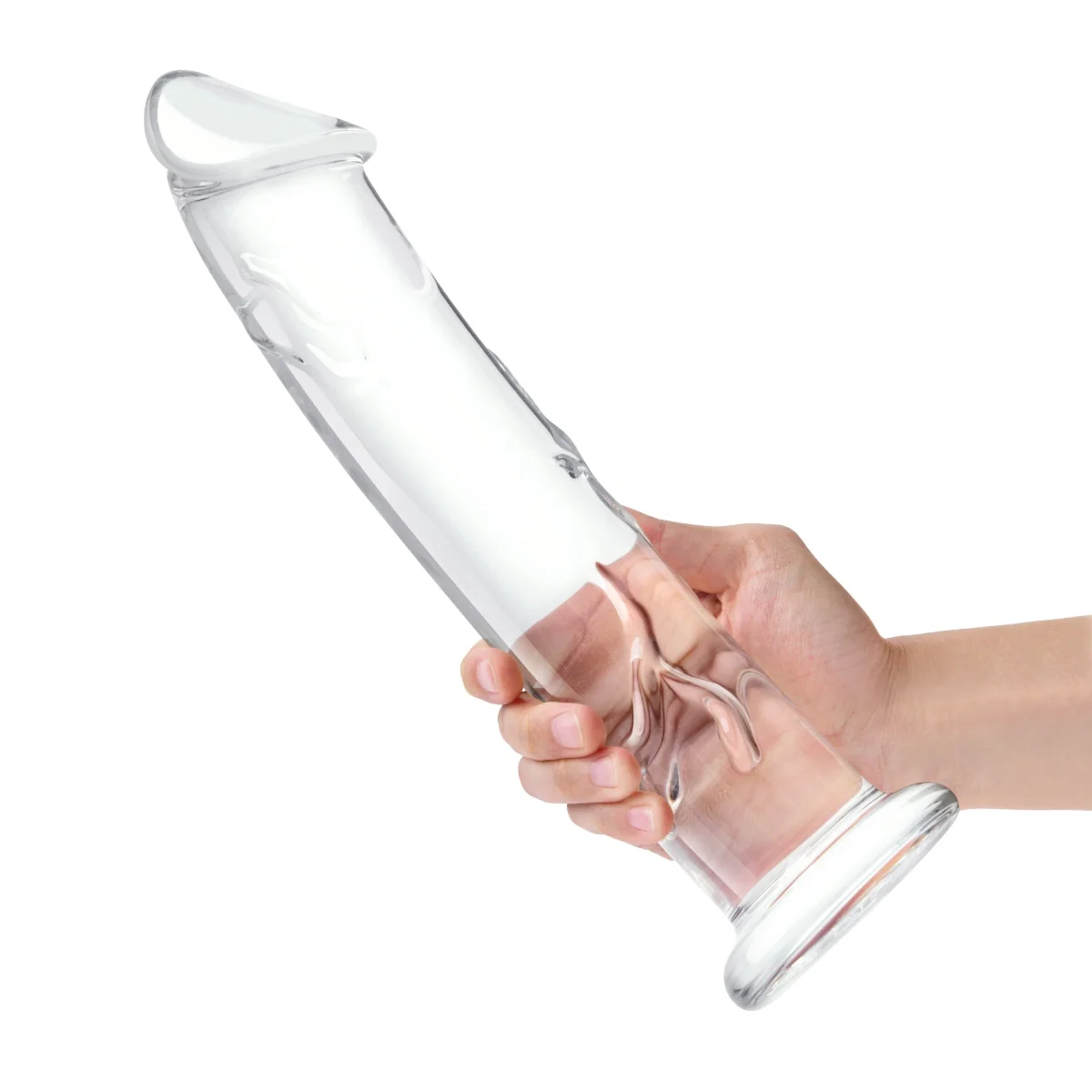 Glas Glass Dildo With Veins & Flat Base Clear 12 Inch - Image 5