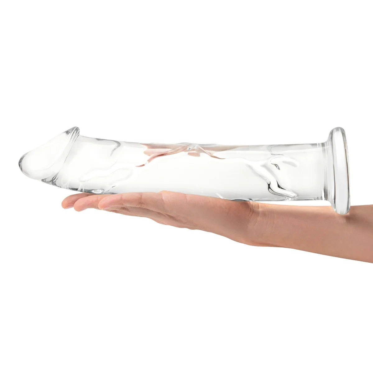 Glas Glass Dildo With Veins & Flat Base Clear 12 Inch - Image 6