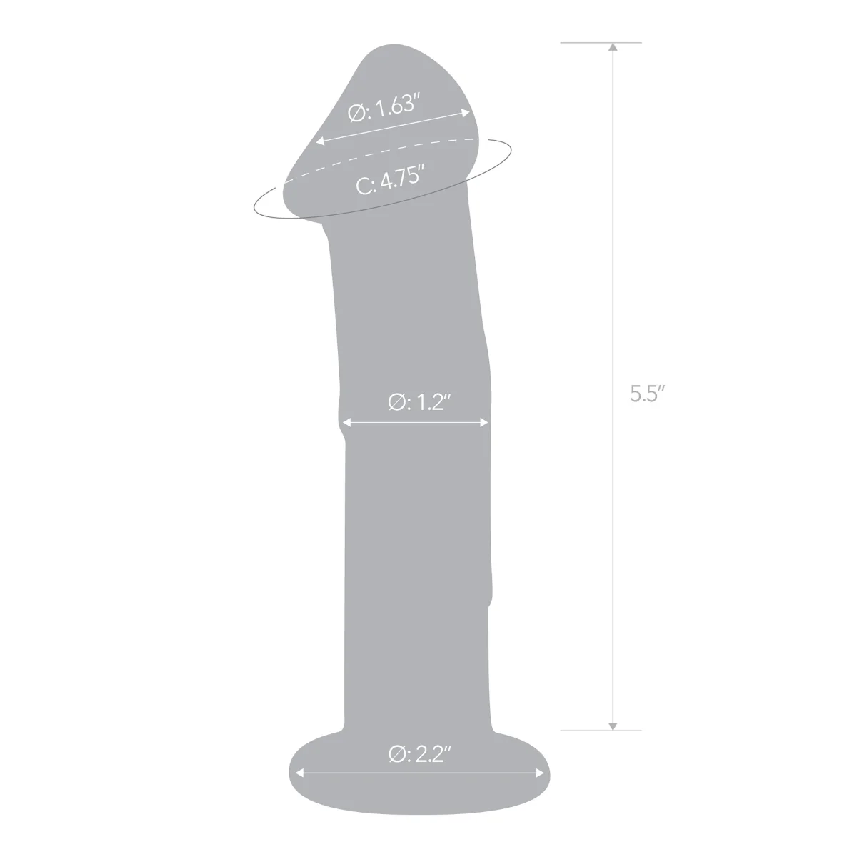 Glas Glass Dildo With Veins & Flat Base Clear 6 Inch - Image 3