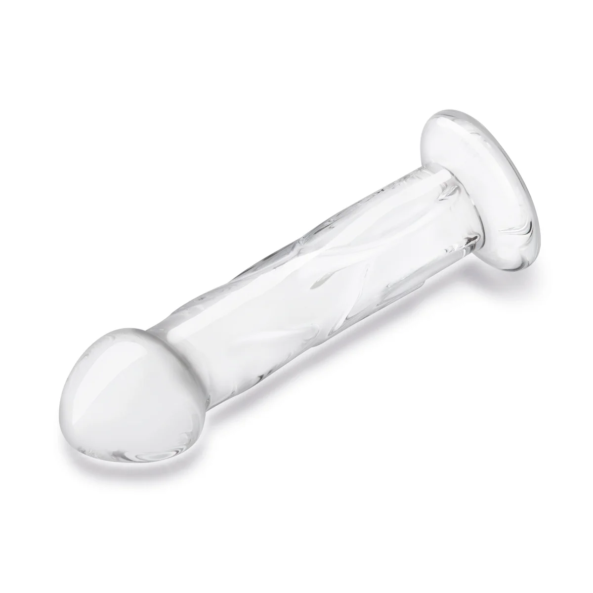 Glas Glass Dildo With Veins & Flat Base Clear 6 Inch - Image 4