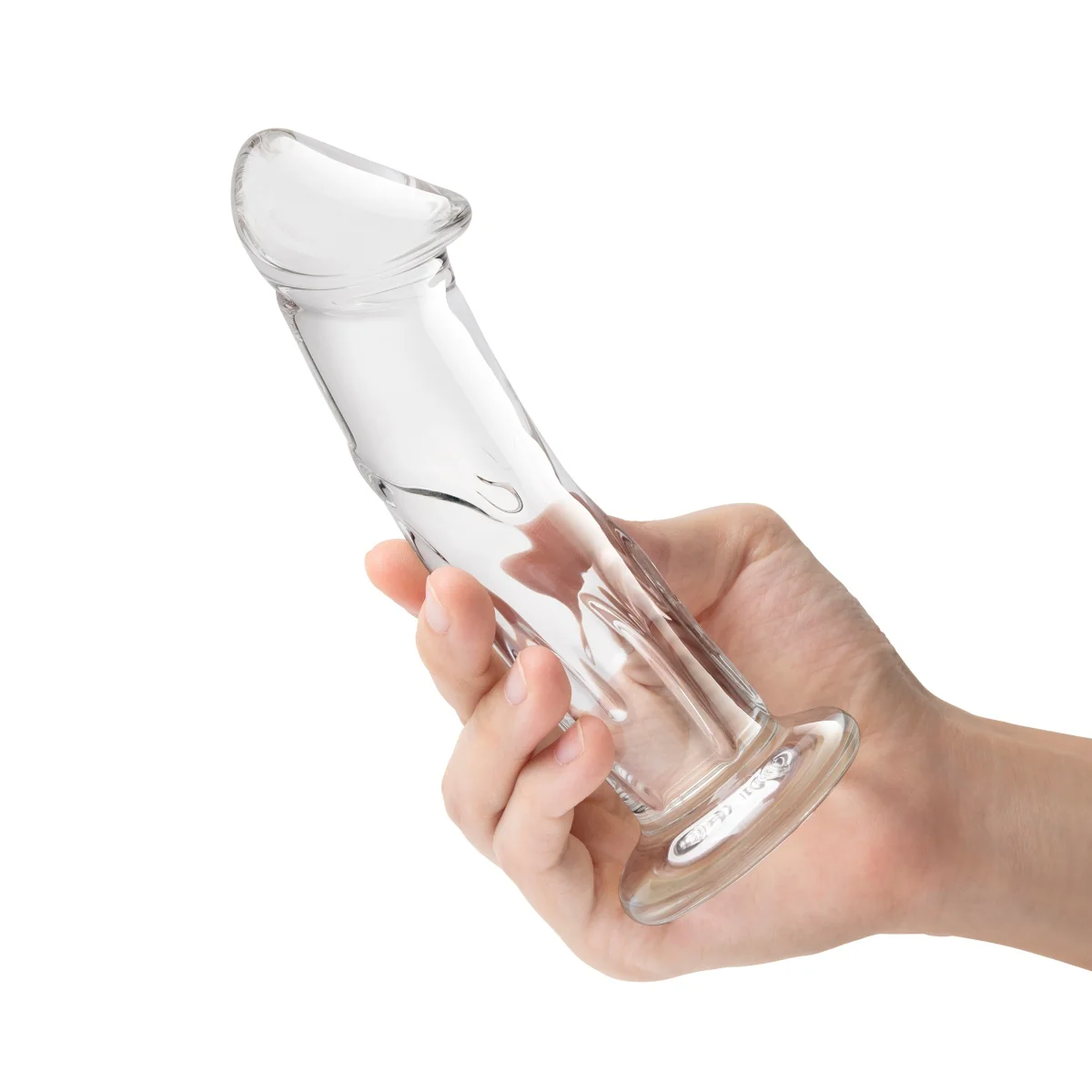 Glas Glass Dildo With Veins & Flat Base Clear 6 Inch - Image 5
