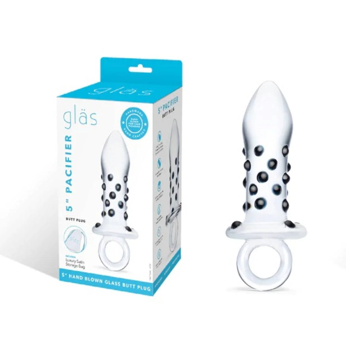Glas Pacifier Butt Plug Clear 5 Inch - Image 2