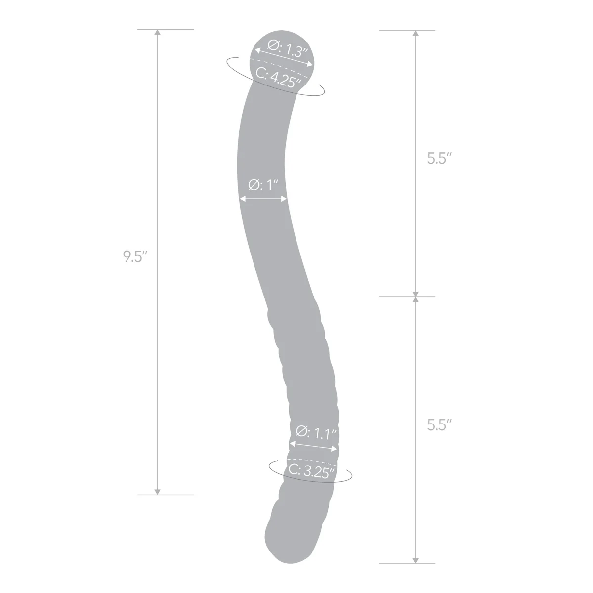Glas Pelvic Double Ended Glass Wand Clear 11 Inch - Image 6