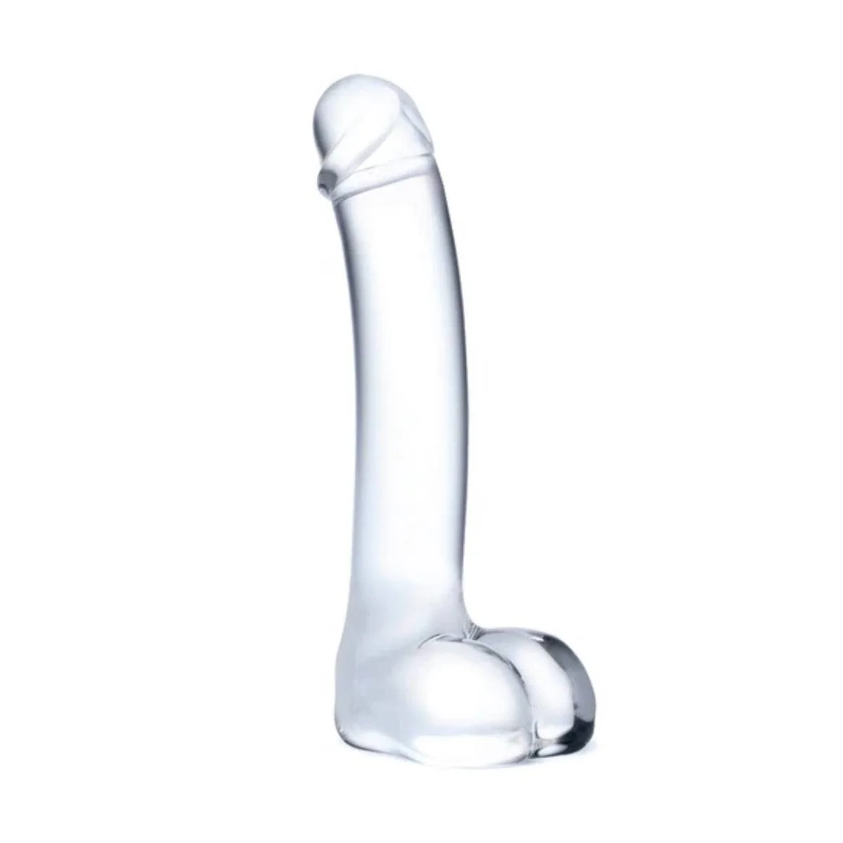 Glas Realistic Curved G-Spot Dildo Clear 7 Inch