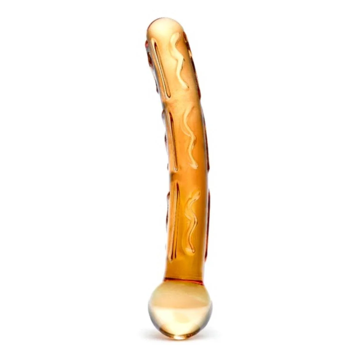 Glas Tickler Dildo Orange 7.5 Inch