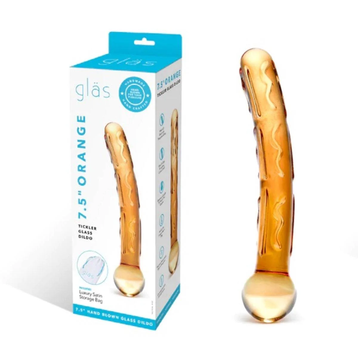 Glas Tickler Dildo Orange 7.5 Inch - Image 2