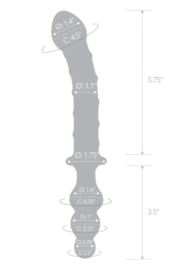 Glas Twister Dual Ended Dildo Clear Blue 10 Inch - Image 3